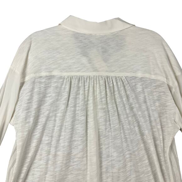 ANTHROPOLOGIE Oakley Gauze Shirt Top Button Down Ivory White NWT NEW Lg Peasant - Picture 14 of 16